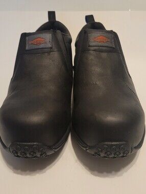 Merell Jungle Moc Leather Composite Toe Work Shoe Mens 8W Black Low Top Slip On